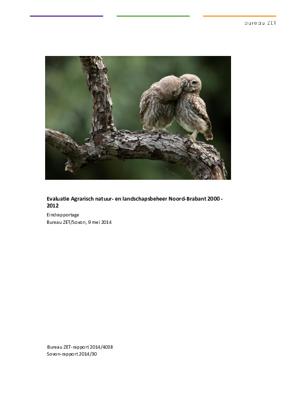 Omslag Evaluatie Agrarisch natuur- en landschapsbeheer Noord-Brabant 2000 - 2012