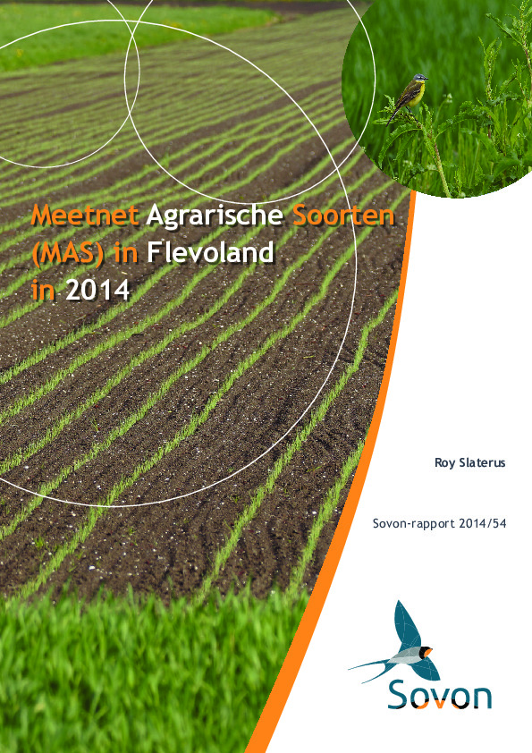 Omslag Meetnet Agrarische Soorten (MAS) in Flevoland in 2014