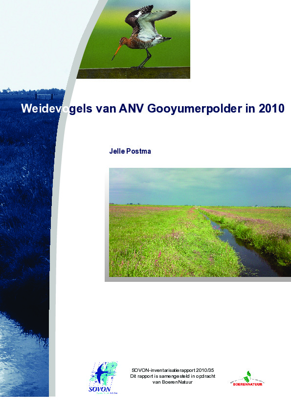 Omslag Weidevogels van ANV Gooyumerpolder in 2010