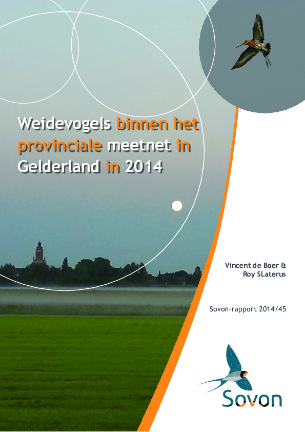 Omslag Weidevogels binnen het provinciale meetnet in Gelderland in 2014