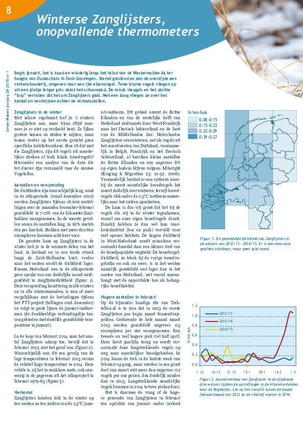 Omslag Winterse Zanglijsters, onopvallende thermometers