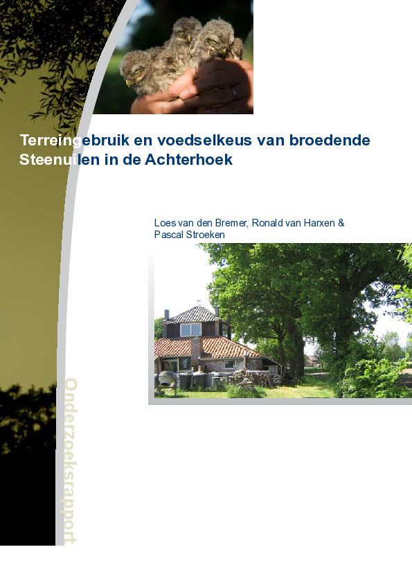 Omslag Terreingebruik en voedselkeus van broedende Steenuilen in de Achterhoek