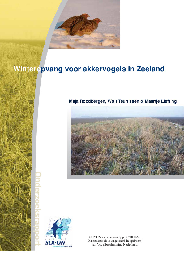 Omslag Winteropvang voor akkervogels in Zeeland