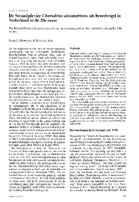 Omslag De Strandplevier als broedvogel in Nederland in de 20e eeuw
