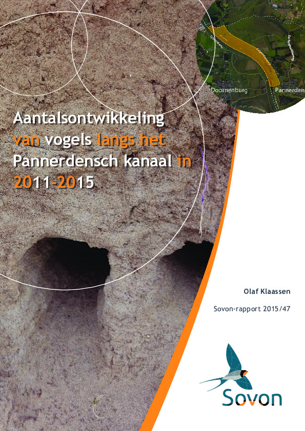 Omslag Aantalsontwikkeling van vogels langs het Pannerdensch kanaal in 2011-2015