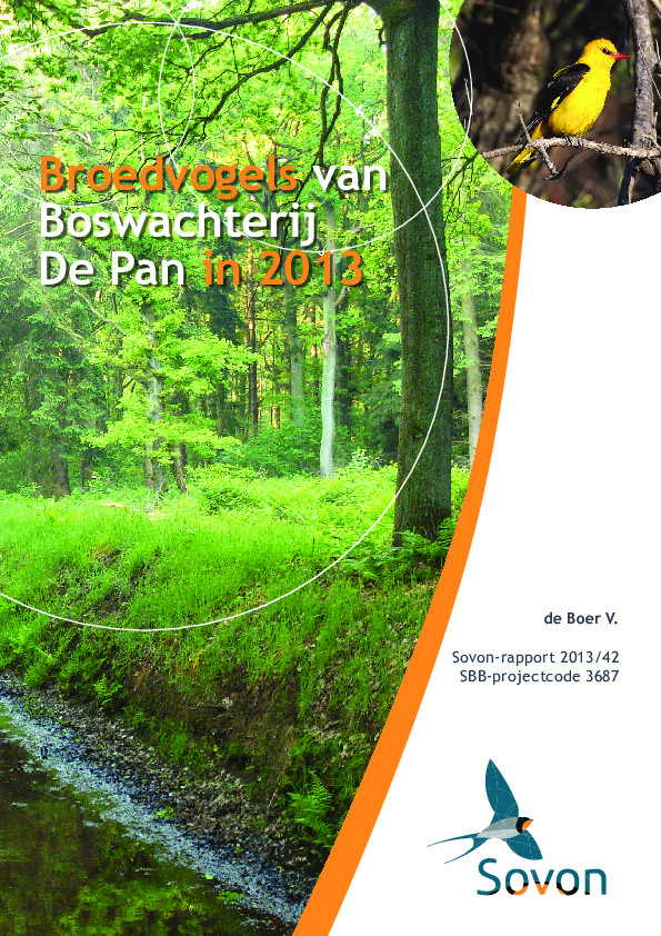 Omslag Broedvogels van Boswachterij De Pan in 2013