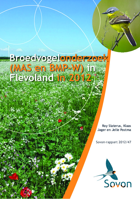 Omslag Broedvogelonderzoek (MAS en BMP-W) in Flevoland in 2012