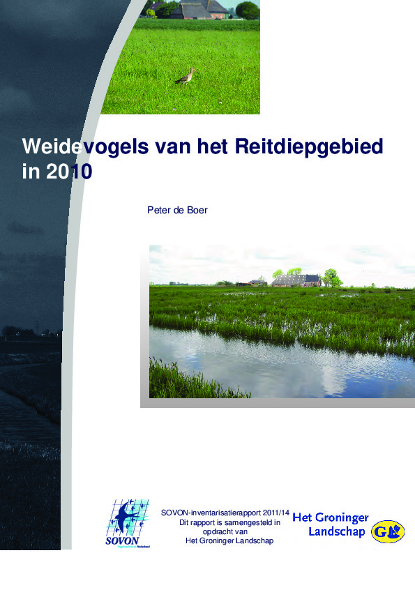 Omslag Weidevogels in het Reitdiepgebied in 2010