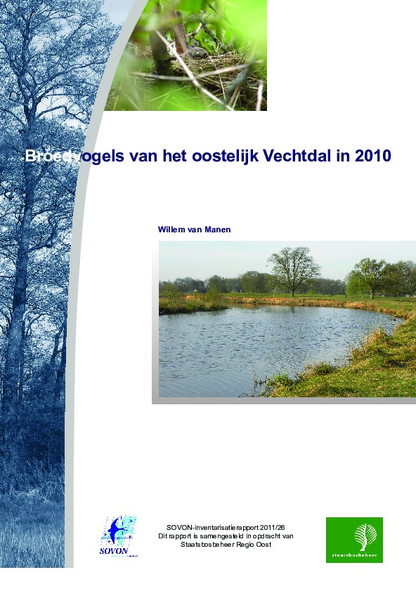 Omslag Broedvogels van het oostelijk Vechtdal in 2010