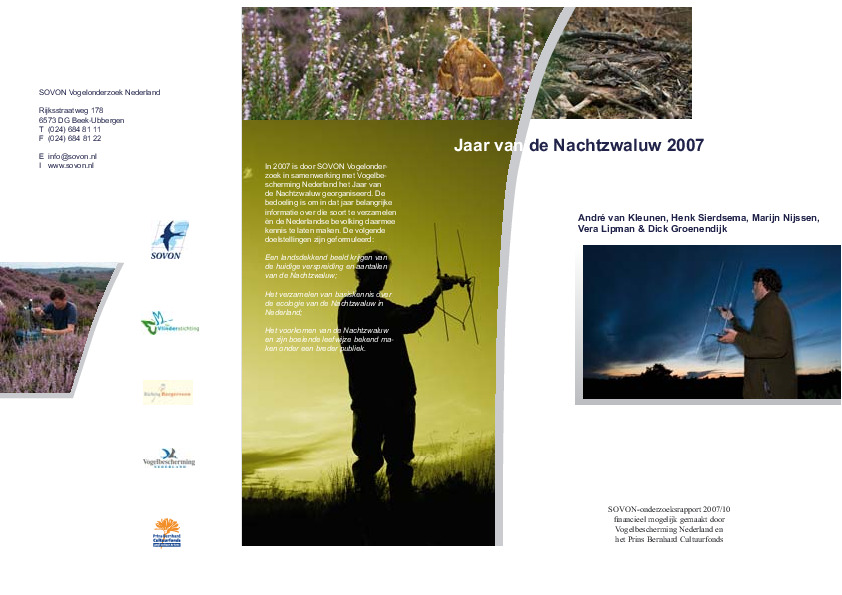 Omslag Het jaar van de Nachtzwaluw 2007