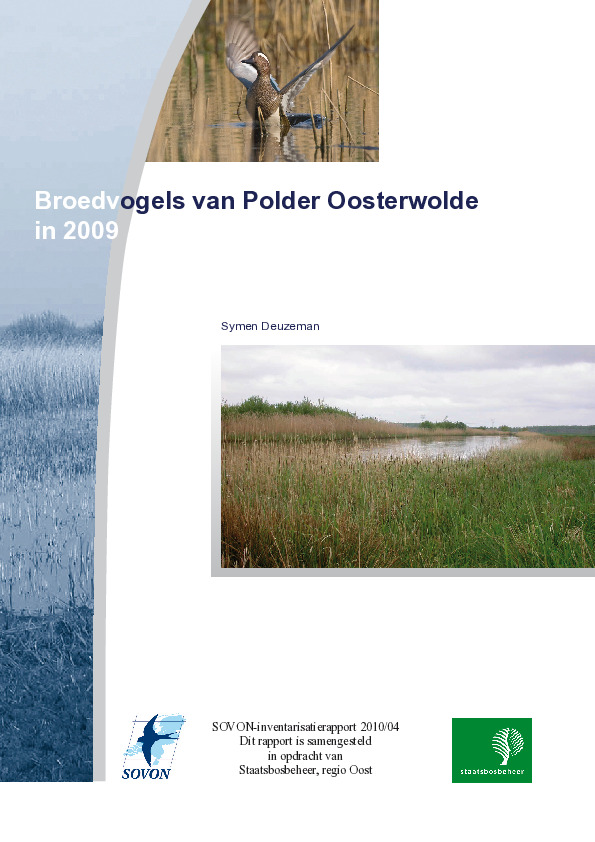 Omslag Broedvogels van Polder Oosterwolde in 2009