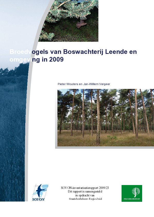 Omslag Broedvogels van Boswachterij Leende in 2009