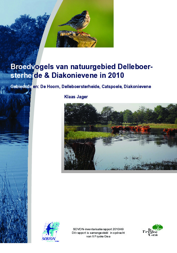 Omslag Broedvogels van natuurgebied Delleboersterheide & Diakonievene in 2010