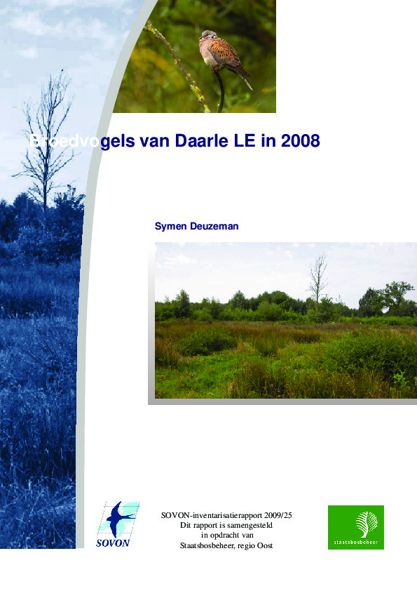 Omslag Broedvogels van Daarle LE in 2008