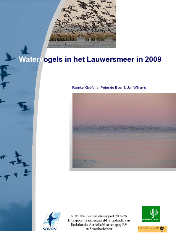 Omslag Watervogels in het Lauwersmeer in 2008/2009