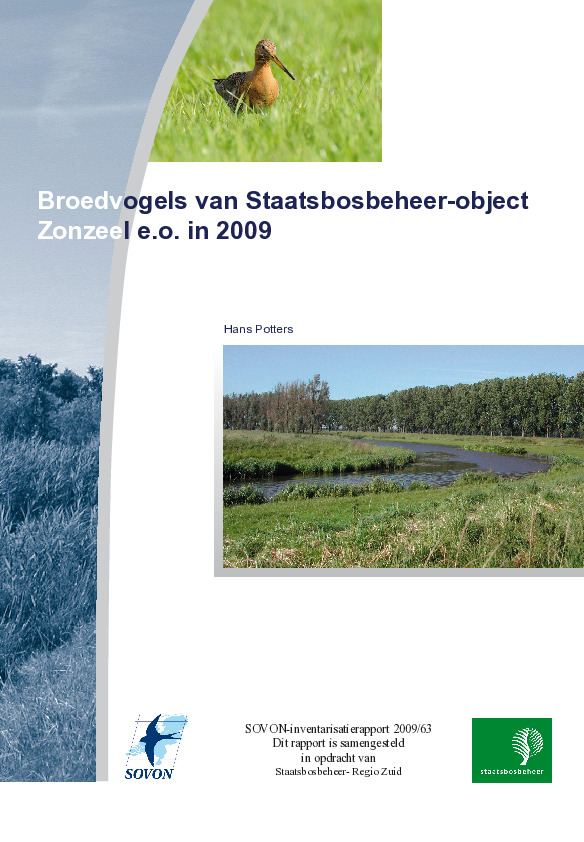 Omslag Broedvogels van Staatsbosbeheer-object Zonzeel eo in 2009