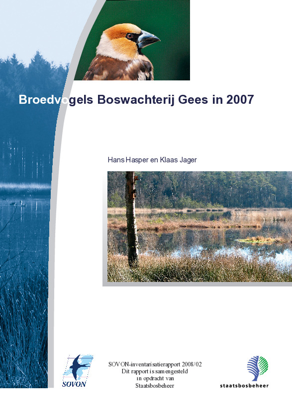 Omslag Broedvogels van Boswachterij Gees in 2007