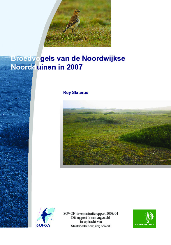 Omslag Broedvogels van de Noordwijkse Noordduinen in 2007