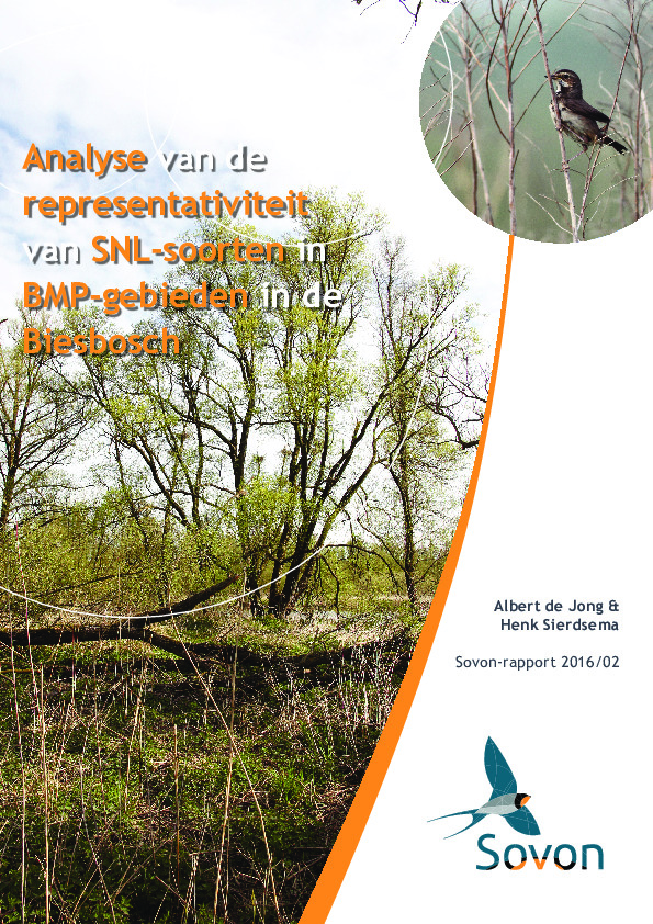 Omslag Analyse van de representativiteit van SNL-soorten in BMP-plots in de Biesbosch