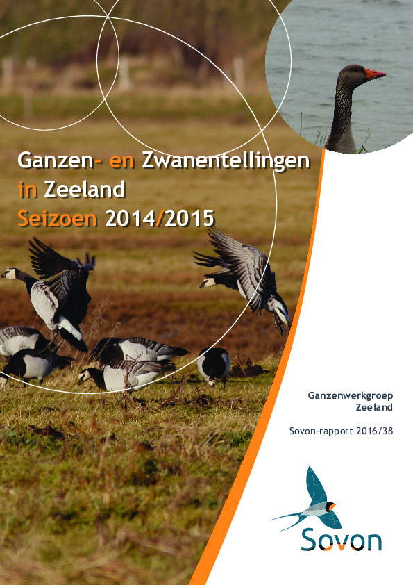 Omslag Ganzen- en zwanentelling in Zeeland seizoen 2014/2015