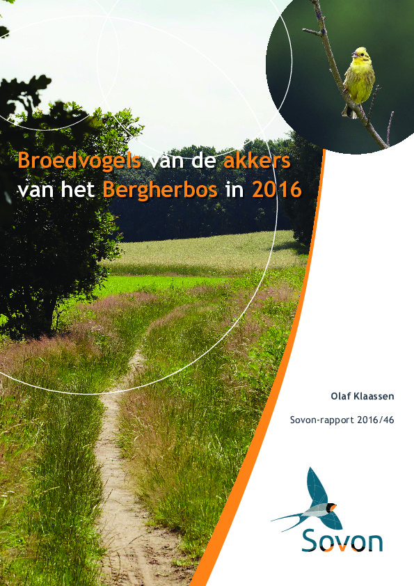 Omslag Broedvogels van de akkers van het Bergherbos in 2016