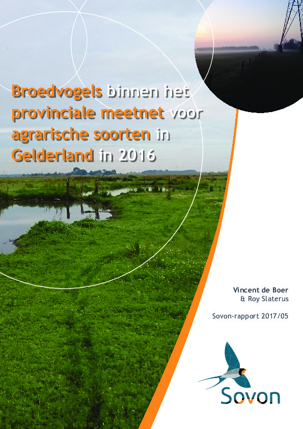 Omslag Broedvogels binnen het provinciale meetnet voor agrarische soorten in Gelderland in 2016