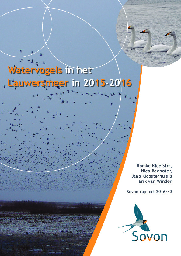 Omslag Watervogels in het Lauwersmeer in 2015/2016