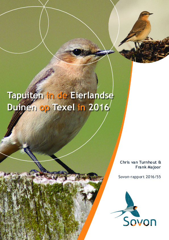 Omslag Tapuiten in de Eierlandse Duinen op Texel in 2016