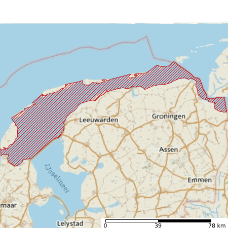 Begrenzing Natura 2000-gebied Waddenzee