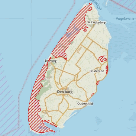 Begrenzing Natura 2000-gebied Duinen en Lage Land Texel