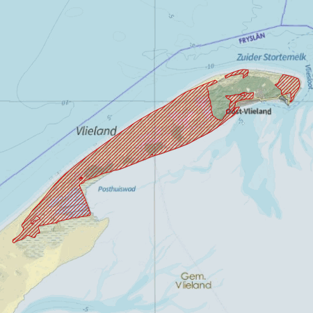 Begrenzing Natura 2000-gebied Duinen Vlieland