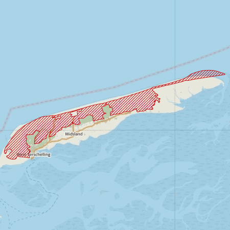 Begrenzing Natura 2000-gebied Duinen Terschelling