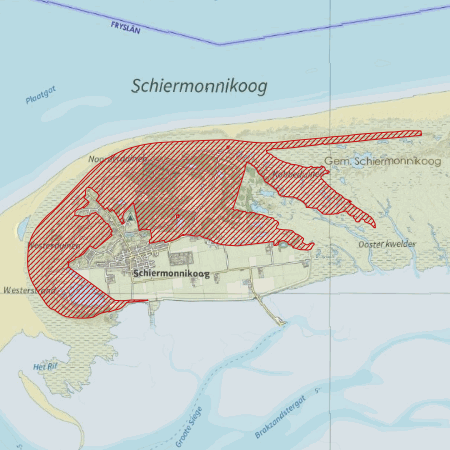 Begrenzing Natura 2000-gebied Duinen Schiermonnikoog