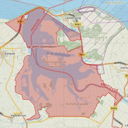 Begrenzing Natura 2000-gebied Lauwersmeer