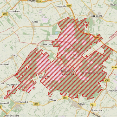 Begrenzing Natura 2000-gebied Drents-Friese Wold & Leggelderveld