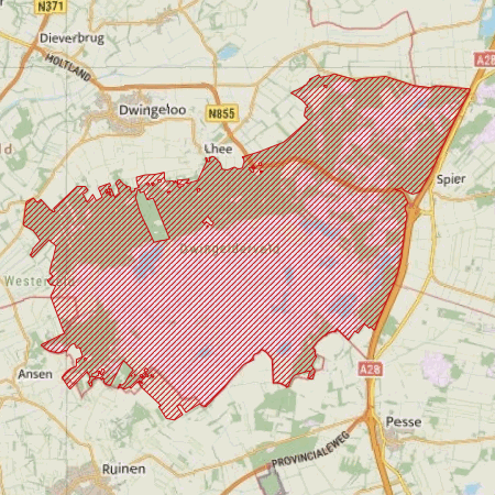 Begrenzing Natura 2000-gebied Dwingelderveld