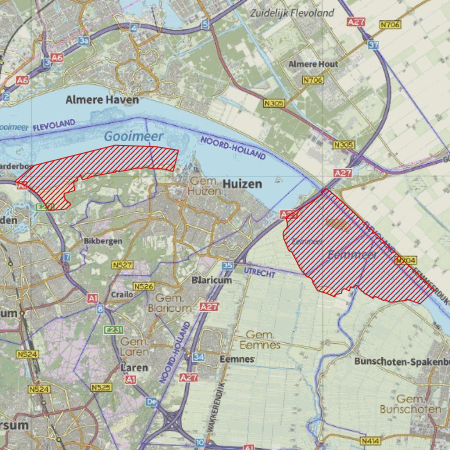 Begrenzing Natura 2000-gebied Eemmeer & Gooimeer Zuidoever