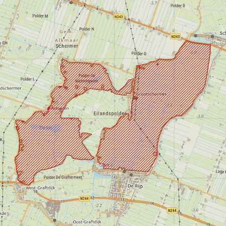 Begrenzing Natura 2000-gebied Eilandspolder