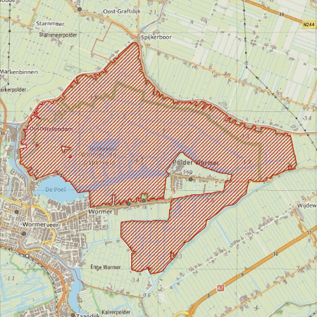 Begrenzing Natura 2000-gebied Wormer- en Jisperveld & Kalverpolder