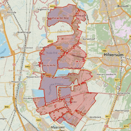 Begrenzing Natura 2000-gebied Oostelijke Vechtplassen