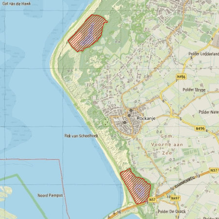 Begrenzing Natura 2000-gebied Voornes Duin