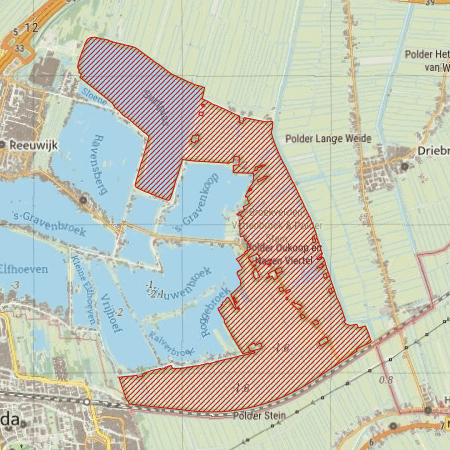 Begrenzing Natura 2000-gebied Broekvelden, Vettenbroek & Polder Stein