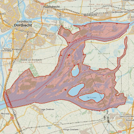 Begrenzing Natura 2000-gebied Biesbosch