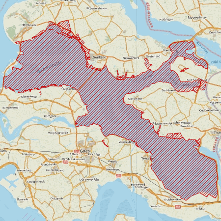 Begrenzing Natura 2000-gebied Oosterschelde