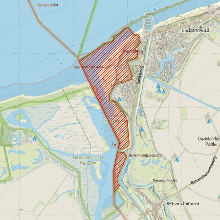 Begrenzing Natura 2000-gebied Zwin & Kievittepolder