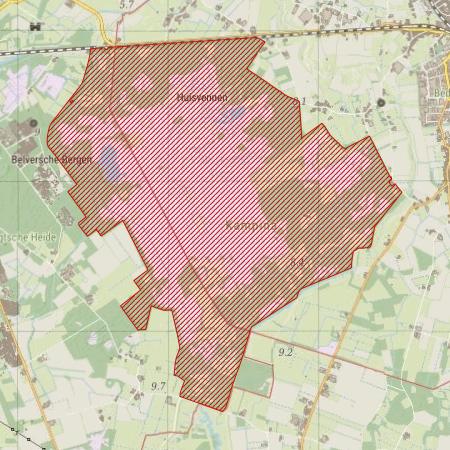 Begrenzing Natura 2000-gebied Kampina & Oisterwijkse Vennen
