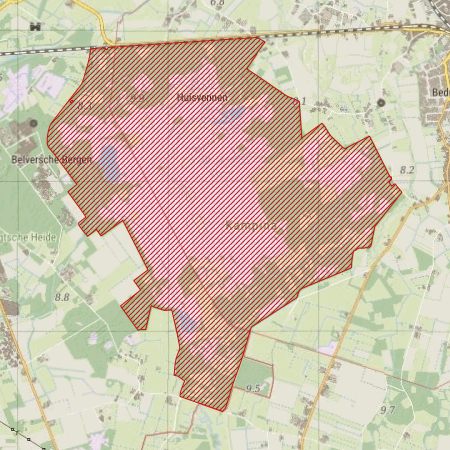 Begrenzing Natura 2000-gebied Kampina & Oisterwijkse Vennen