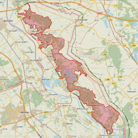 Begrenzing Natura 2000-gebied Maasduinen