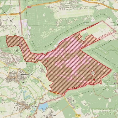 Begrenzing Natura 2000-gebied Meinweg