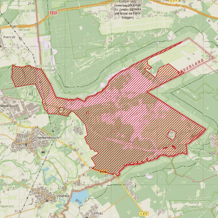 Begrenzing Natura 2000-gebied Meinweg